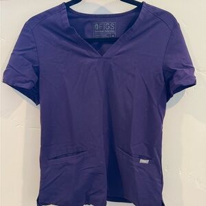 Figs deep purple scrub top - S